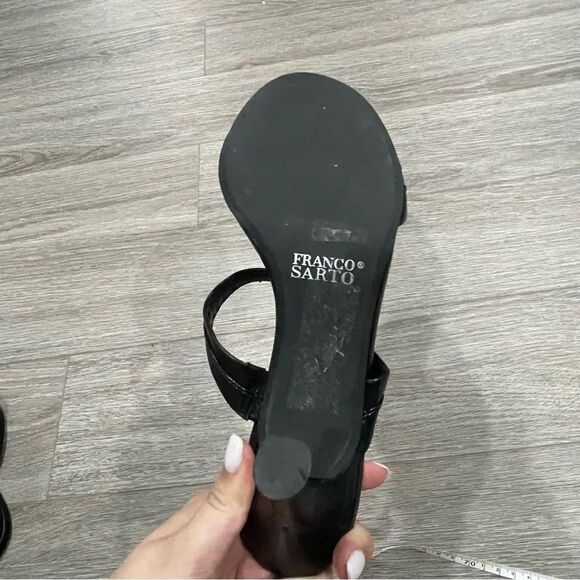 Franco Sarto Bow Strap Heels Black 9 - Picture 4 of 6